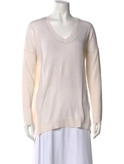 Pre-owned Jarbo Merino Wool V-neck Sweater W/ Tags In Gray