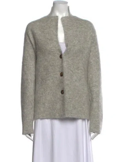 Pre-owned Jarbo Mohair Open Front Sweater In Grey