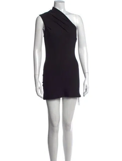 Pre-owned Jarbo One-shoulder Mini Dress In Black