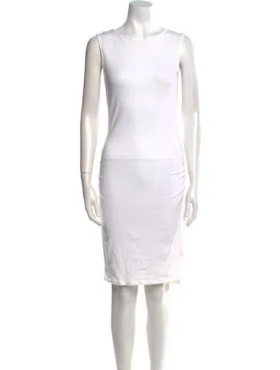Pre-owned Jarbo Scoop Neck Knee-length Dress In White