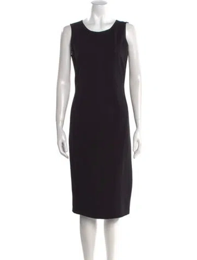 Pre-owned Jarbo Scoop Neck Midi Length Dress In Black