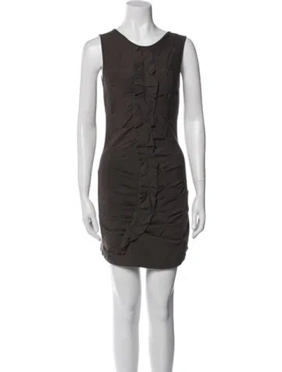Pre-owned Jarbo Scoop Neck Mini Dress In Gray