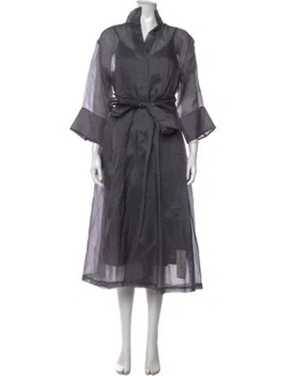 Pre-owned Jarbo Silk Long Dress In Grey