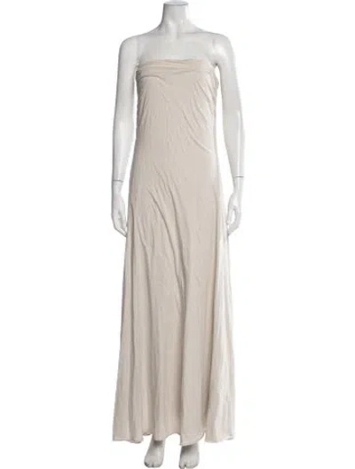Pre-owned Jarbo Strapless Long Dress In Neutrals