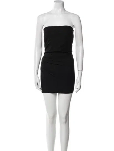 Pre-owned Jarbo Strapless Mini Dress In Black