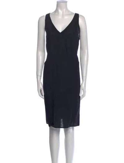 Pre-owned Jarbo V-neck Knee-length Dress In Black