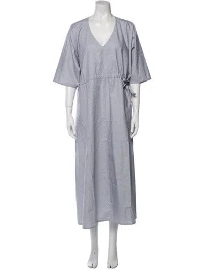 Pre-owned Jarbo V-neck Long Dress W/ Tags In Gray