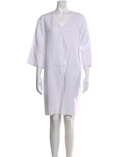 Pre-owned Jarbo V-neck Mini Dress In White