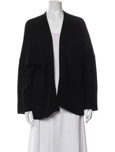 Pre-owned Jarbo Wool Open Front Sweater In Black