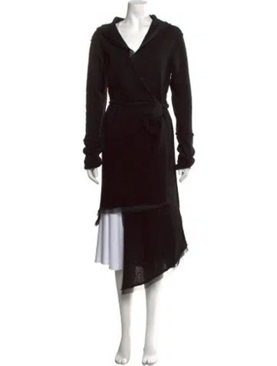 Pre-owned Jarbo Wool Open Front Sweater In Black