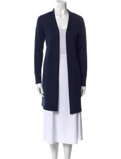 Pre-owned Jarbo Wool Open Front Sweater In Blue