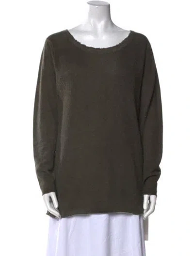 Pre-owned Jarbo Wool Scoop Neck Sweater In Green