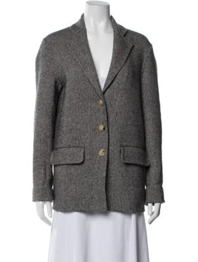 Pre-owned Jarbo Wool Tweed Pattern Blazer In Grey