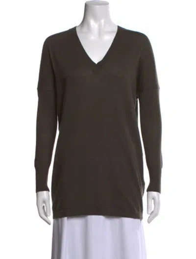 Pre-owned Jarbo Wool V-neck Sweater In Green