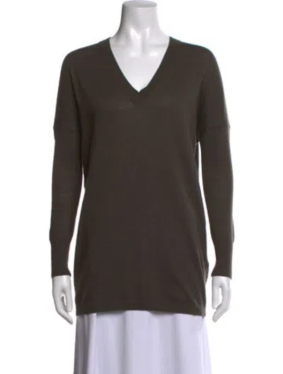 Pre-owned Jarbo Wool V-neck Sweater In Green