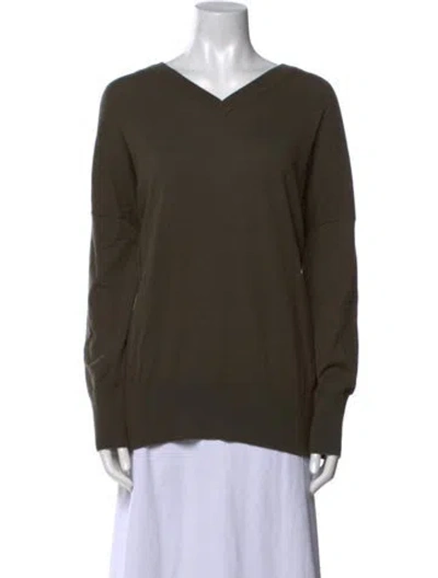 Pre-owned Jarbo Wool V-neck Sweater W/ Tags In Green