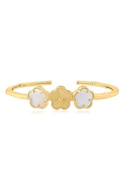 Jardin 3 Clover Flexible Cuff Bracelet In Gold