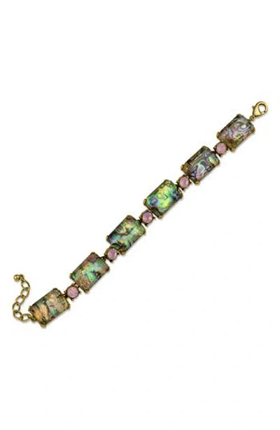 Jardin Abalone & Crystal Link Bracelet In Multi