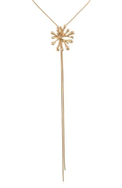 Jardin Abstract Pendant Bolo Necklace In Gold