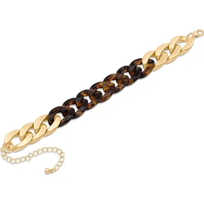 Jardin Acrylic Curb Chain Bracelet In Gold