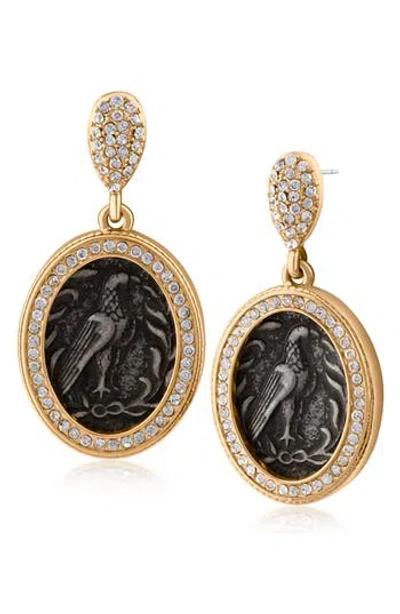 Jardin Antique Eagle Oval Drop Earrings In Multi