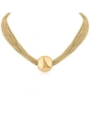 Jardin Ball Box Chain Collar Necklace In Gold