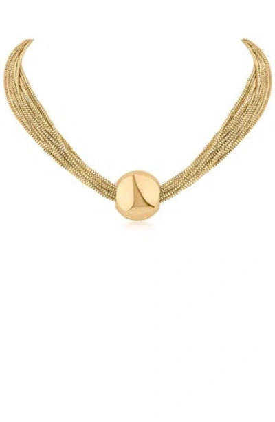 Jardin Ball Box Chain Collar Necklace In Gold