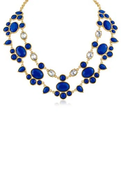 Jardin Baroque Crystal Statement Necklace In Blue/silver