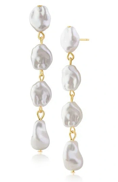 Jardin Baroque Faux Pearl Linear Drop Earrings In Multi
