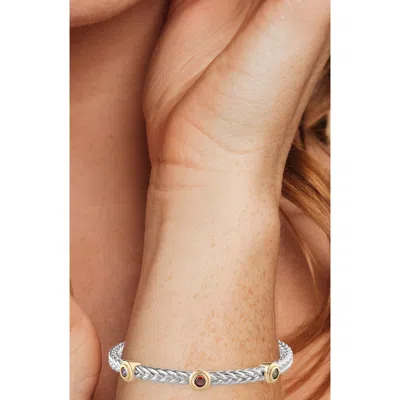 Jardin Braided Two-tone Cable Cuff Bracelet In Multi/ Silver/ Gold