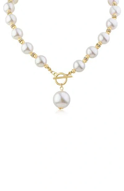 Jardin Bubble Faux Pearl & Crystal Toggle Necklace