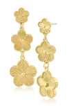 Jardin Cascading 3 Tier Clover Drop Earrings In Gold
