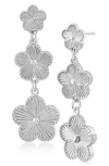 Jardin Cascading 3 Tier Clover Drop Earrings In Silver