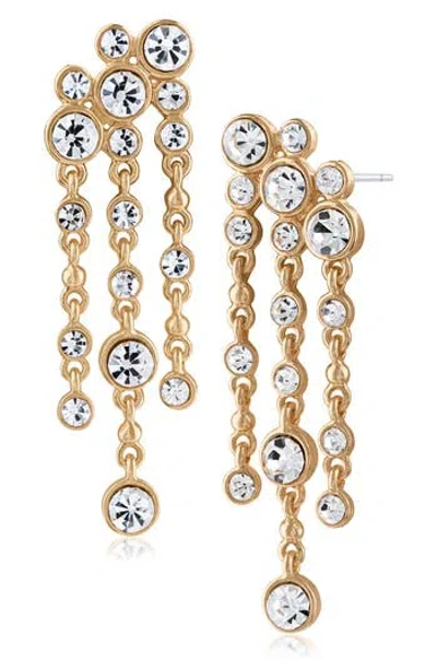 Jardin Cascading Crystal Drop Earrings In Gold