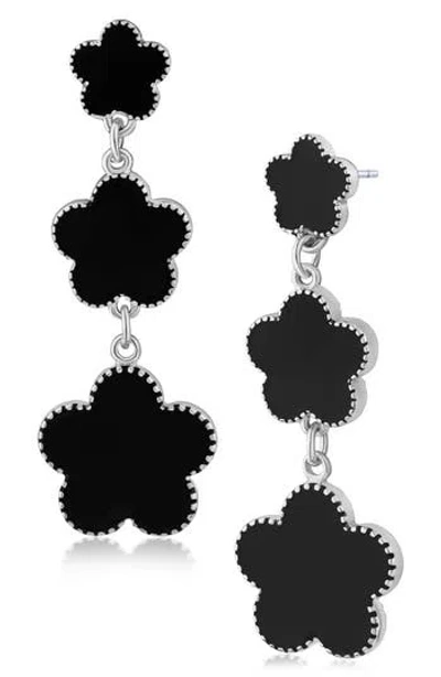 Jardin Cascading Triple-tier Clover Earrings In Purple