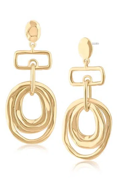 Jardin Circular Orbital Drop Earrings In Gold