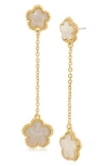 Jardin Clover Drop Earrings In Mother Of Pearl/gold