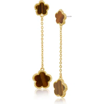 Jardin Clover Drop Earrings In Gold