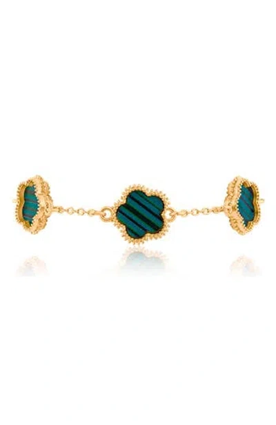 Jardin Clover Straight Line Bracelet In Green/gold