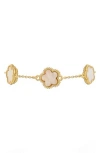 Jardin Clover Straight Line Bracelet In Mother Of Pearl/gold