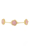 Jardin Clover Straight Line Bracelet In Pink/gold