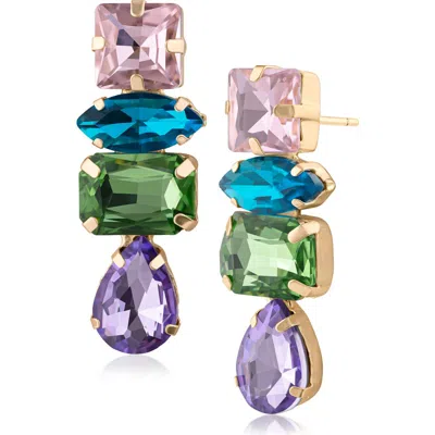 Jardin Colorpop Multi Shape Drop Earrings In Multi/ Gold