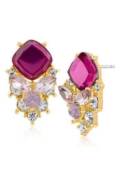 Jardin Crystal Chandelier Earrings In Pink/gold