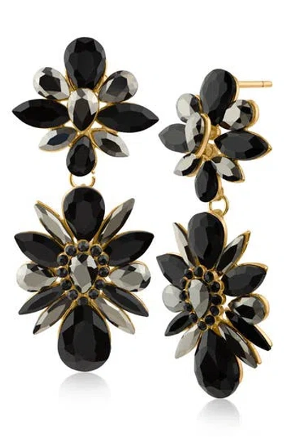 Jardin Crystal Cluster Drop Earrings In Gold