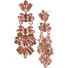 Jardin Crystal Cluster Drop Earrings In Pink