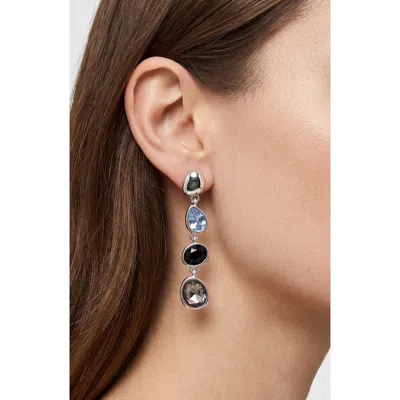 Jardin Crystal Drop Earrings In Blue/ Silver