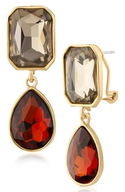 Jardin Crystal Drop Earrings In Red