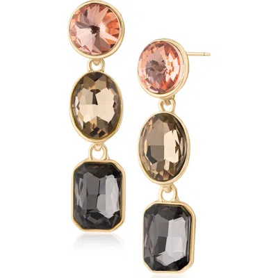 Jardin Crystal Multi-stone Drop Earrings In Multi/ Gold