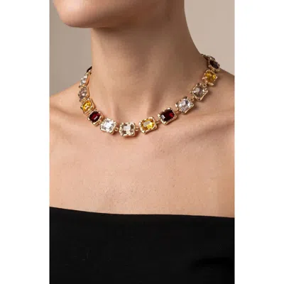 Jardin Crystal Necklace In Multi/ Gold