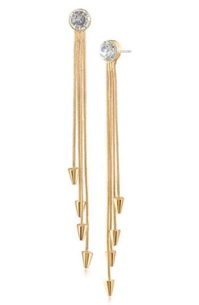 Jardin Crystal Snake Chain Drop Earrings In Gold